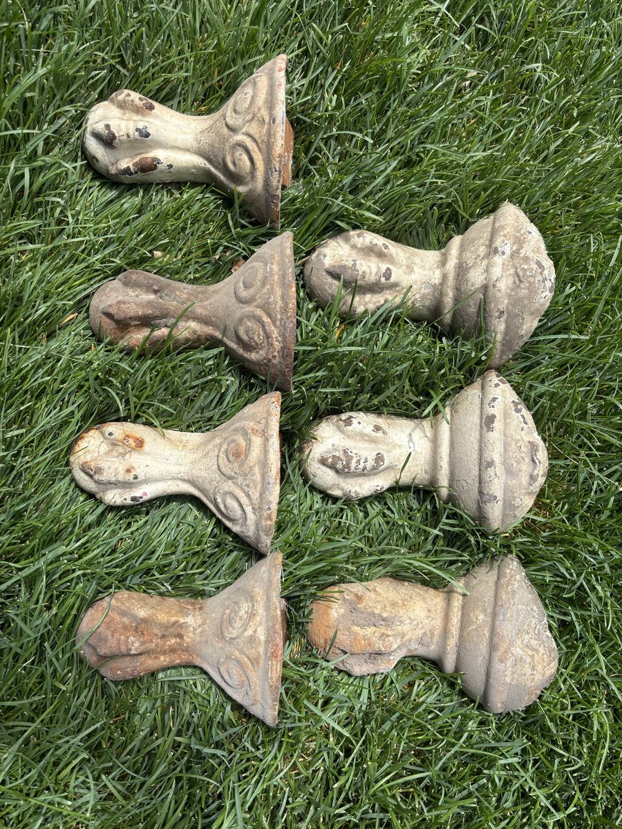 Antique claw-foot cast iron tub feet.