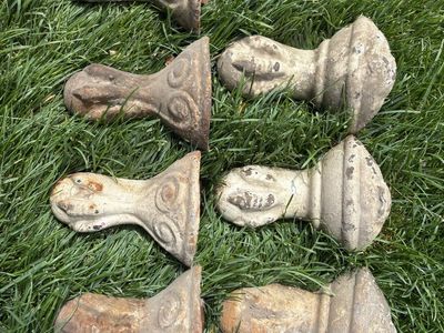 Antique claw-foot cast iron tub feet.