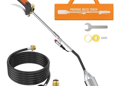 CALPOSE Heavy Duty Propane Torch Weed Burner with 12ft Hose, 400,000 BTU, 3-in-1 Connections
