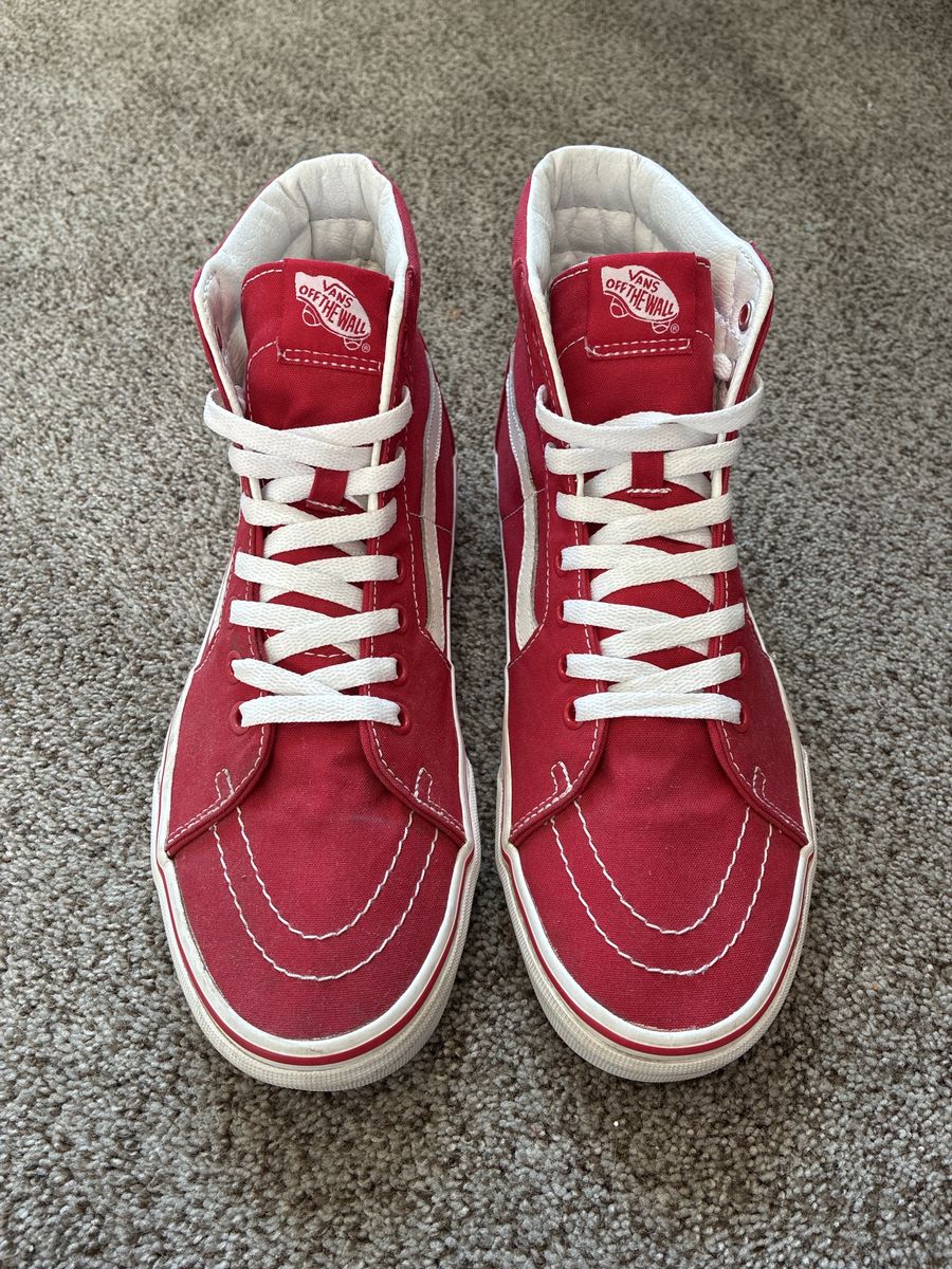 Vans Sk8-Hi Red High Top Sneakers Men's Size 9