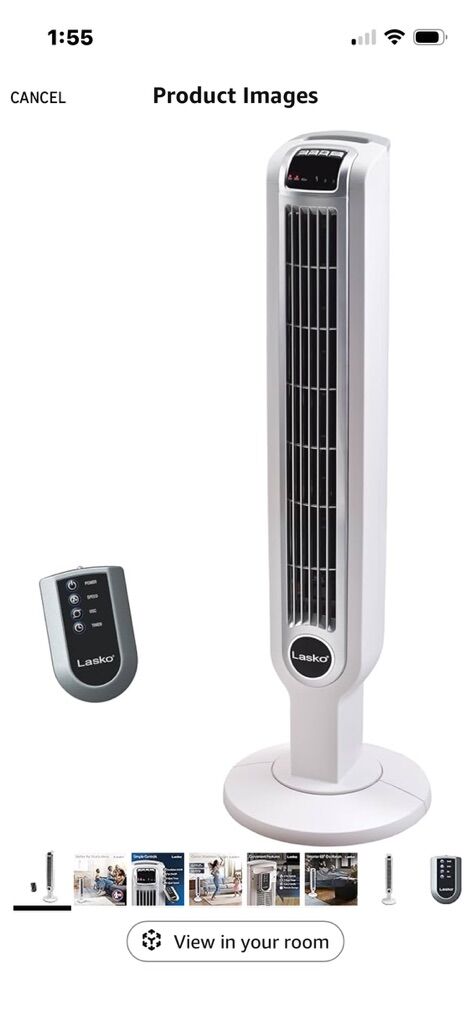 NEW Lasko Oscillating Tower Fan with Remote
