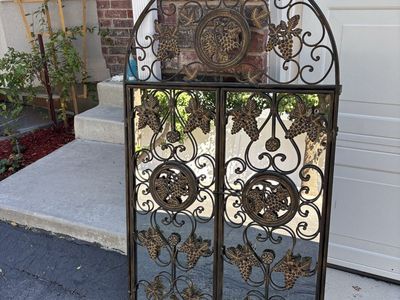 Large decorative grapevine metal mirror