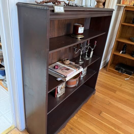 Vintage 1940s Dark Brown Finish Shelf
