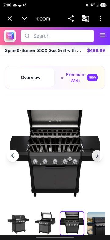 SPIRE 550X 6-Burner Gas Grill Outdoor Barbecue
