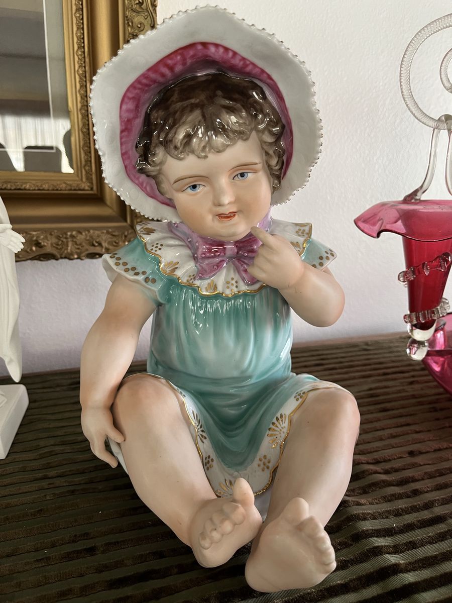 Piano Baby Bisque/Porcelain Doll – Hand Painted -1950’s