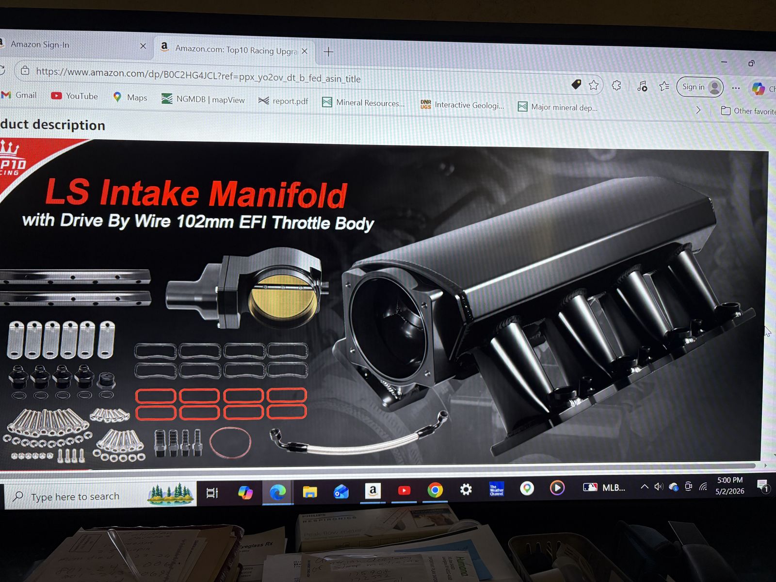 LS small block tunnel ram intake