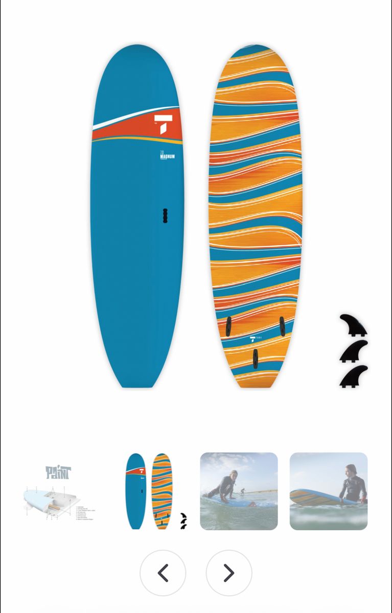 TAHE 7’ paint magnum soft top performance surfboard