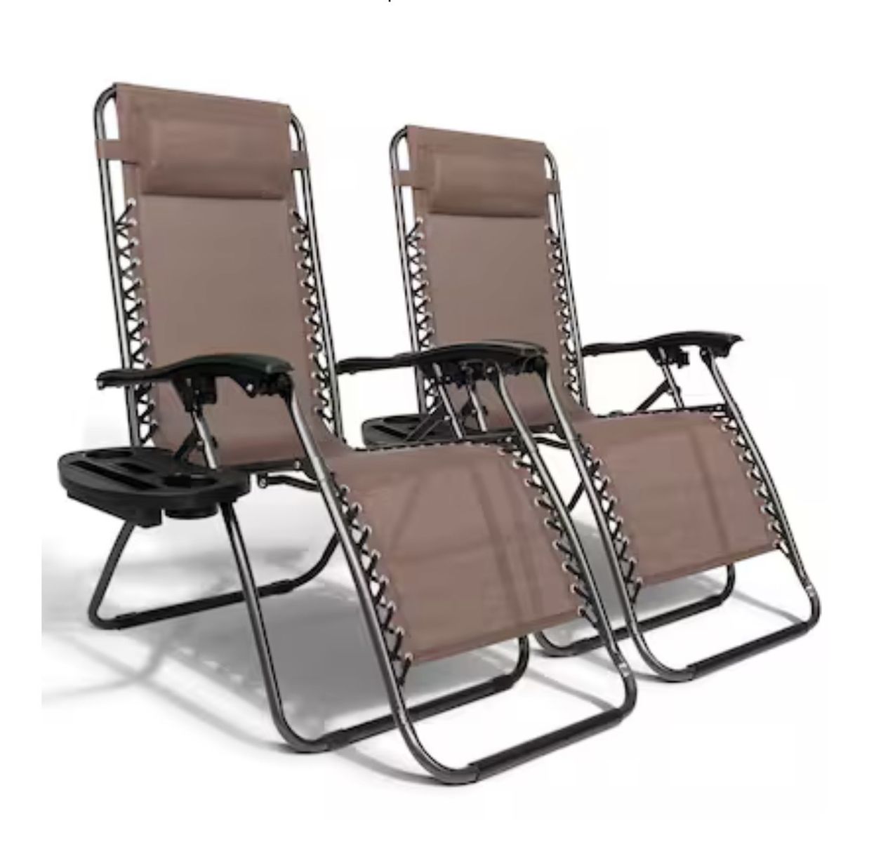 Zero Gravity 2 Stackable Metal Chairs Brown