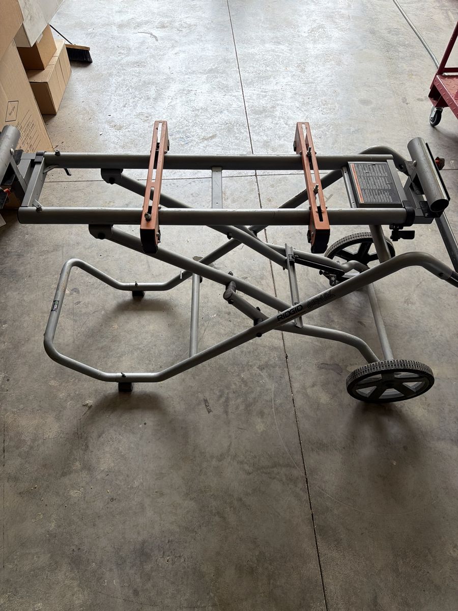 RIDGID AC9946 Universal Miter Saw Stand with Mounting Brackets & Wheels, Heavy-Duty
