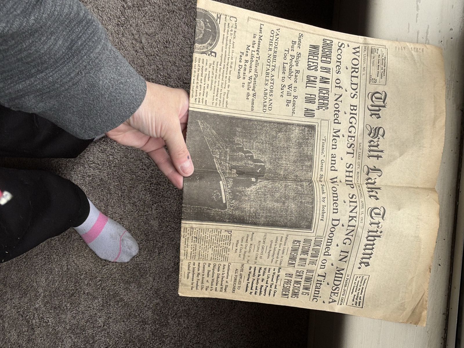 original 1912 titanic Salt Lake Tribune