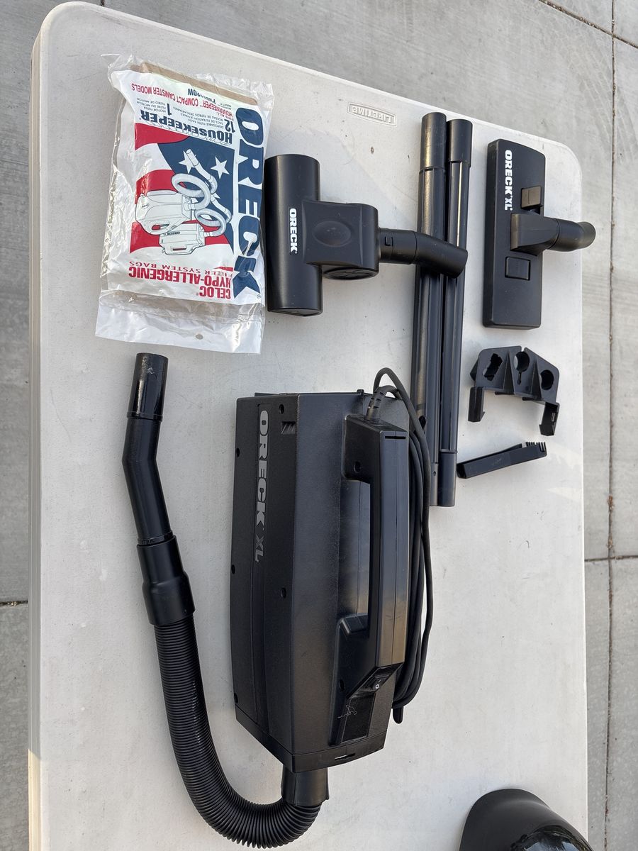 Oreck XL Black Canister Vacuum Cleaner - Hypo-Allergenic Bags & Attachments Included
