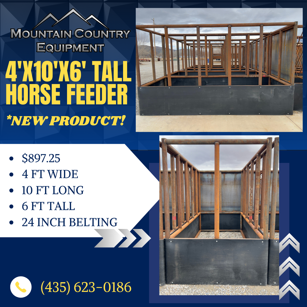 Tall Horse Feeder 4'x10'x6'