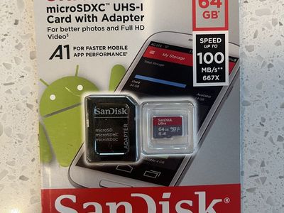 SanDisk Ultra 64GB microSDXC UHS-I Card with Adapter - 100MB/s Full HD A1