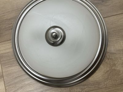 Brushed Nickel Flush Mount Ceiling Light Fixture with Swirl Glass Shade