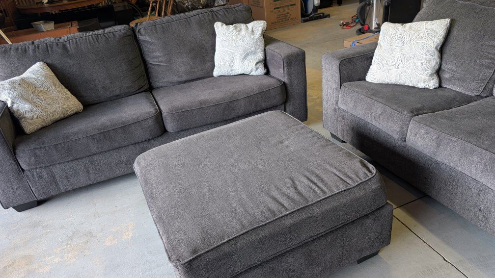 couch set, sofa, loveseat, ottoman