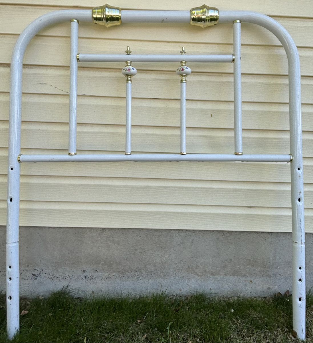 Twin Size White Metal Headboard