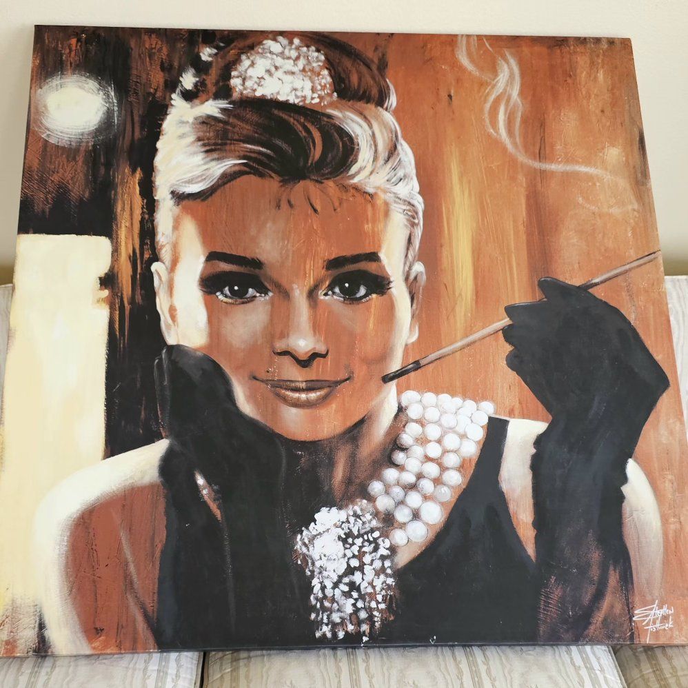 Print on Canvas 40"×40" Audrey Hepburn