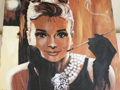Print on Canvas 40"×40" Audrey Hepburn