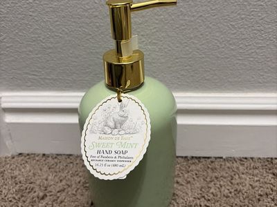 Maison de Base Sweet Mint Hand Soap - Reusable Ceramic Dispenser, 16.23 fl oz, Paraben & Phthalate-Free