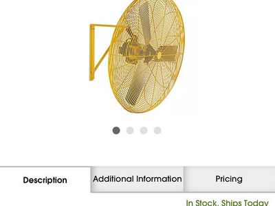 Heavy-Duty Wall Mount Fan - Stationary, 36