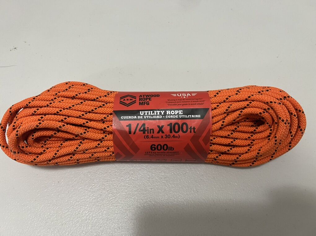 Rope, Utility Type, 1/4x100 ft, See Pics & Descrp