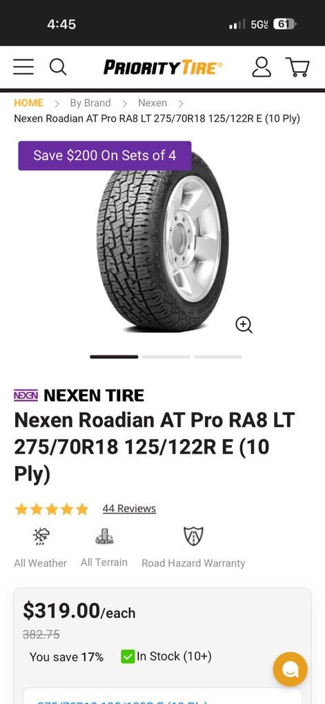 Nexen Roadian AT Excellent Condition $1000 OBO