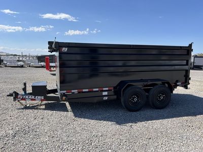 2027 PJ Trailers 7x14 D7 14K Scissor Dump Trailer 4' Wall