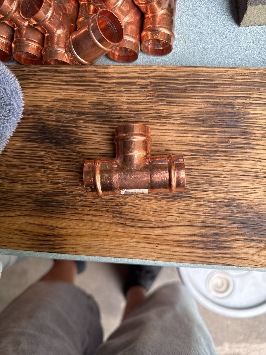 Lead-Free Copper Press Fit Tee - 3/4" x 3/4" x 3/4" Plumbing Fitting