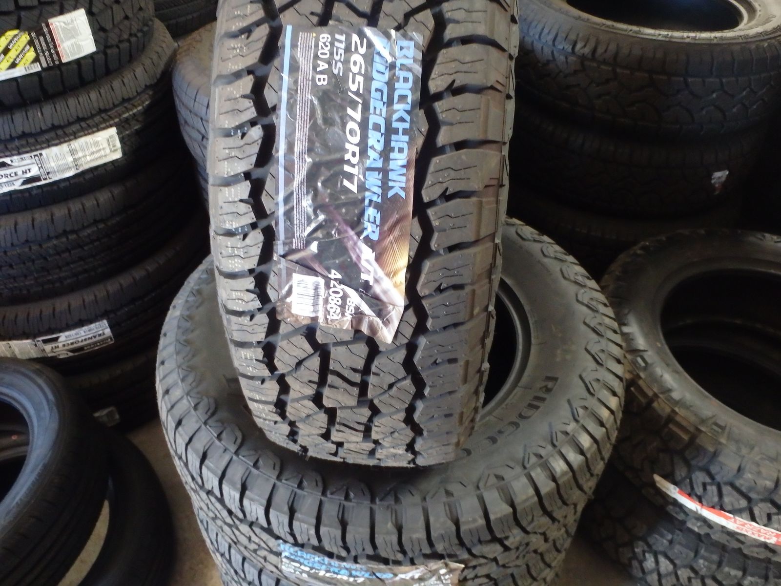 265/70R17 BLACKHAWK RIDGECRAWLER A/T SET OF NEW TIRES