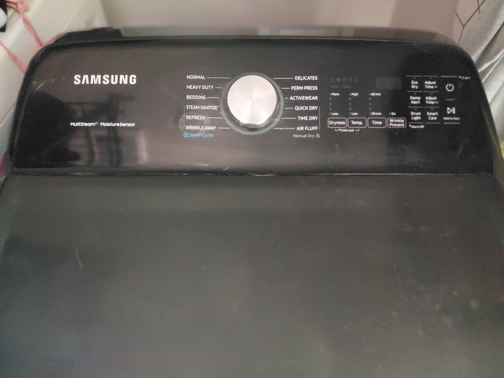 Samsung DVE50R5400V Electric Dryer with MultiSteam, Black Stainless Steel