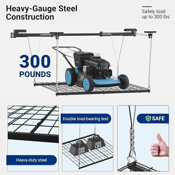 Crank-up Garage Storage Rack/Shelve/Shelf System, New in Box