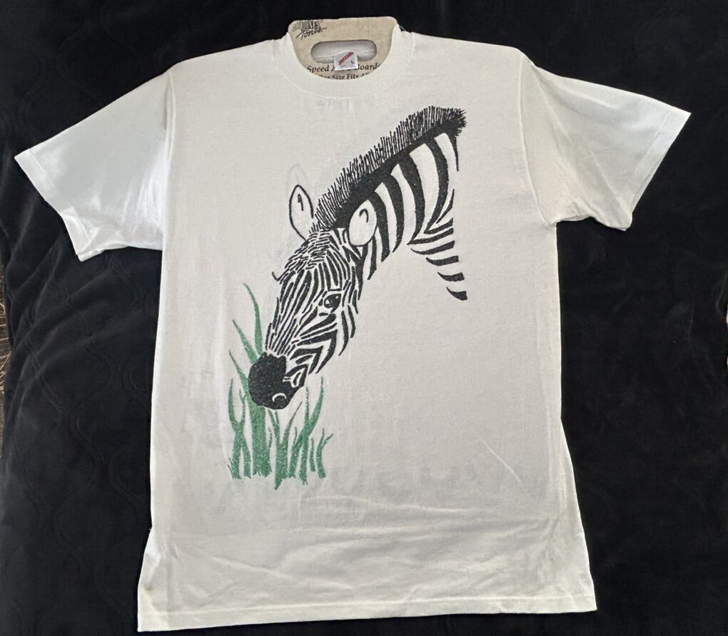 Brand New Hand Painted Zebra T-Shirt