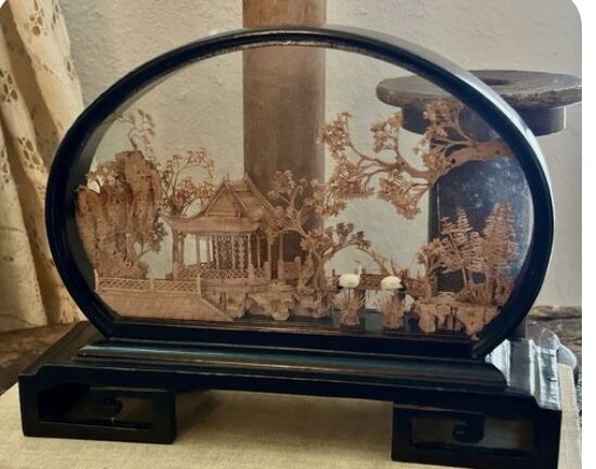Vintage Chinese Cork Art