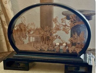 Vintage Chinese Cork Art