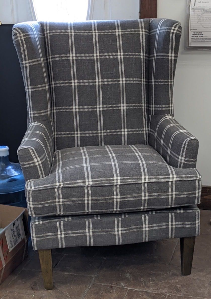 Grey Wingback Chair