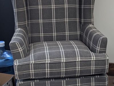 Grey Wingback Chair