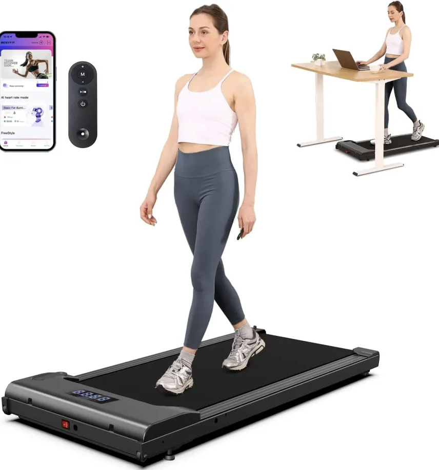 NEW Lichico Walking Pad Under Desk Treadmill, Ultra-Quiet Brushless Electric Walking and Jogging Treadmill with Remote Control