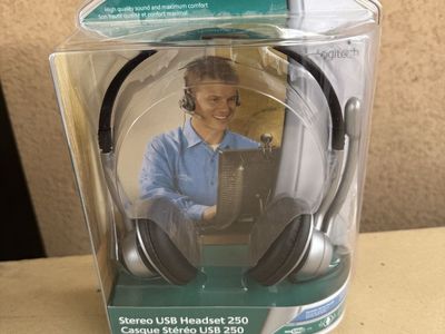 New Logitech Stereo USB Headset 250 Hands Free