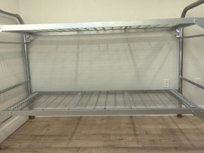 Metal Bunk Bed Frame Vintage Military Barracks Dual Twin Rack Rare