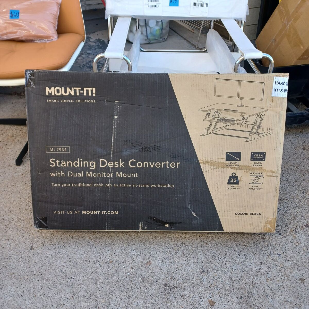 standing desk converter with dual monitor mount