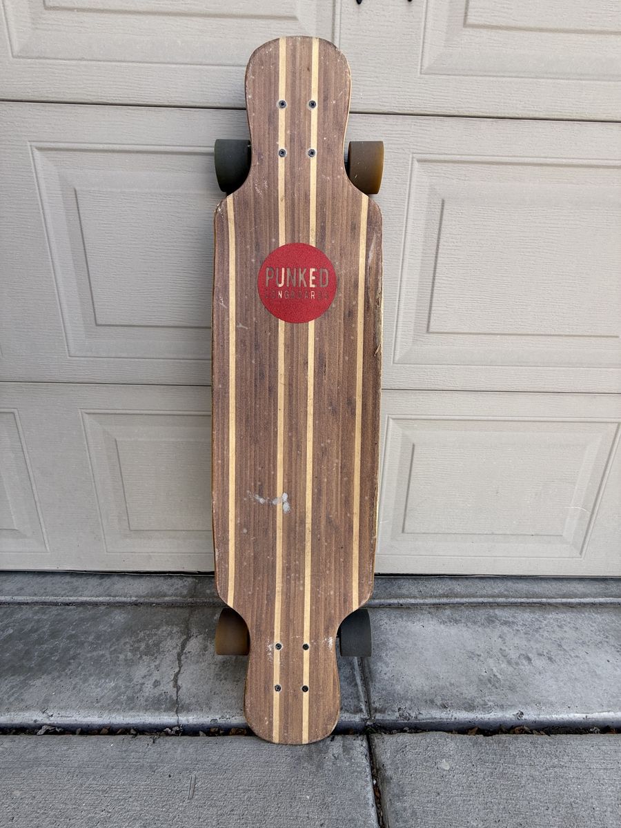 Punked Longboard Skateboard Drop-Through Deck Skater Cruiser Board