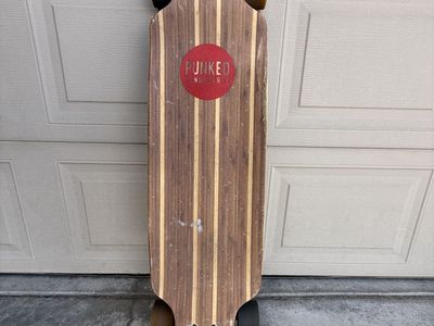 Punked Longboard Skateboard Drop-Through Deck Skater Cruiser Board