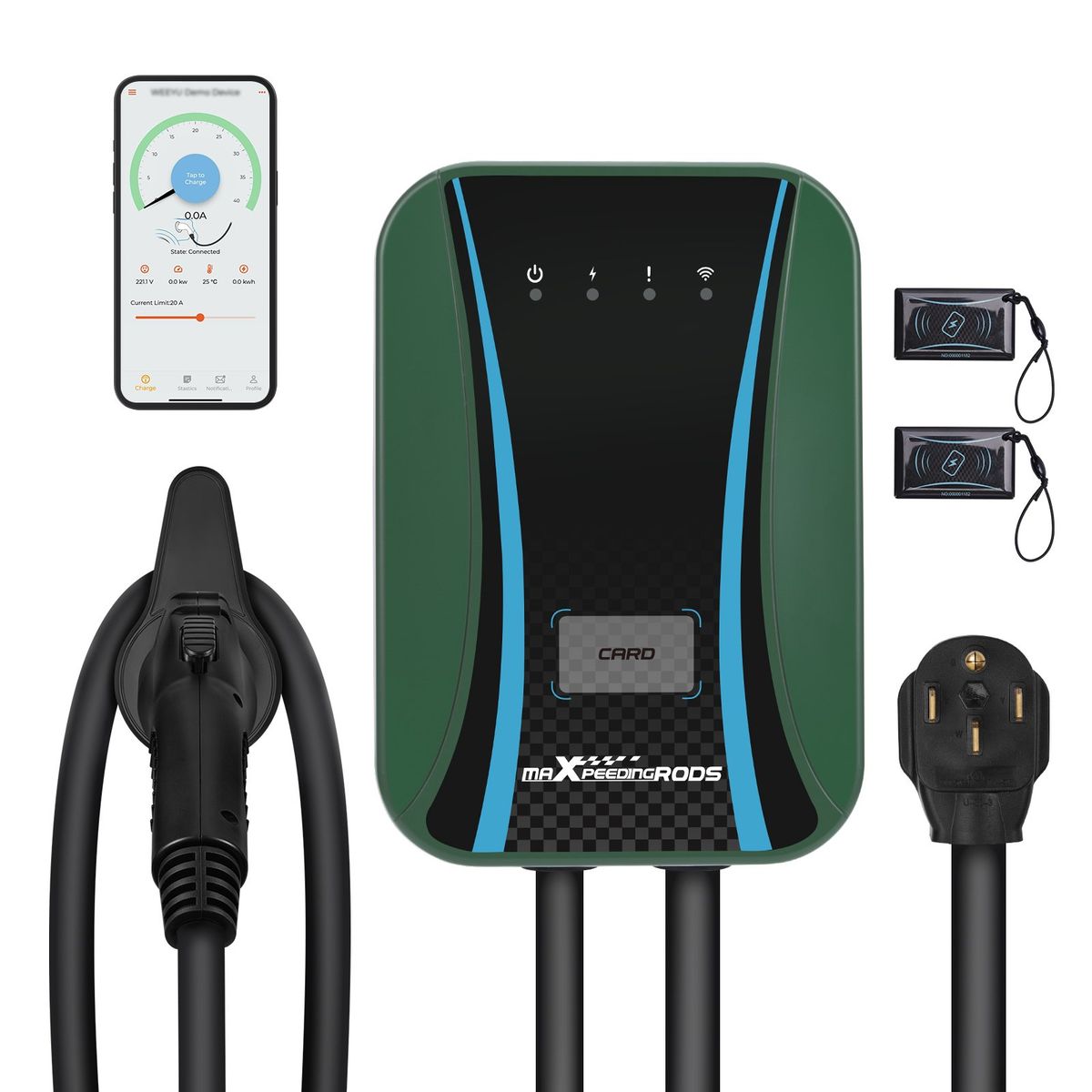 maXpeedingrods Level 2 EV Charger 40A, WiFi Electric Vehicle Charging Station Audi BMW Bolt Ford