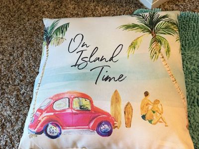 Beach Themed Home Decor Set - Throw Pillow & Framed Wall Art Signs