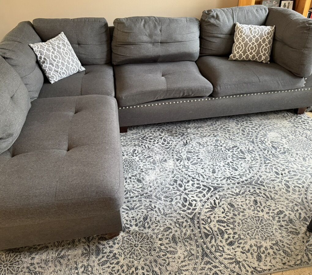 Wayfair L Shaped Sofa and Ottoman