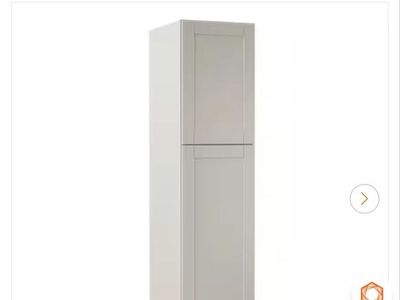 Hampton Bay Shaker 18x24x84" Dove Gray Assembled Pantry Kitchen Cabinet