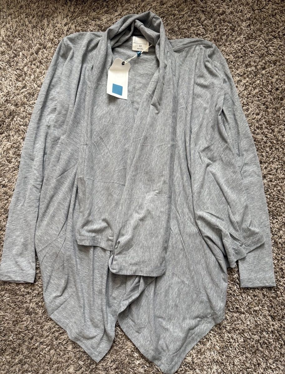 Jason Scott Heather Grey Cascade Cardigan Size XS