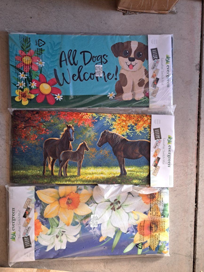 Evergreen Sassafras Switch Mats - Seasonal & Welcome Doormat Inserts, New