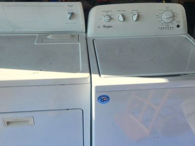 Whirlpool White Top Load Washer and Matching Electric Dryer Set