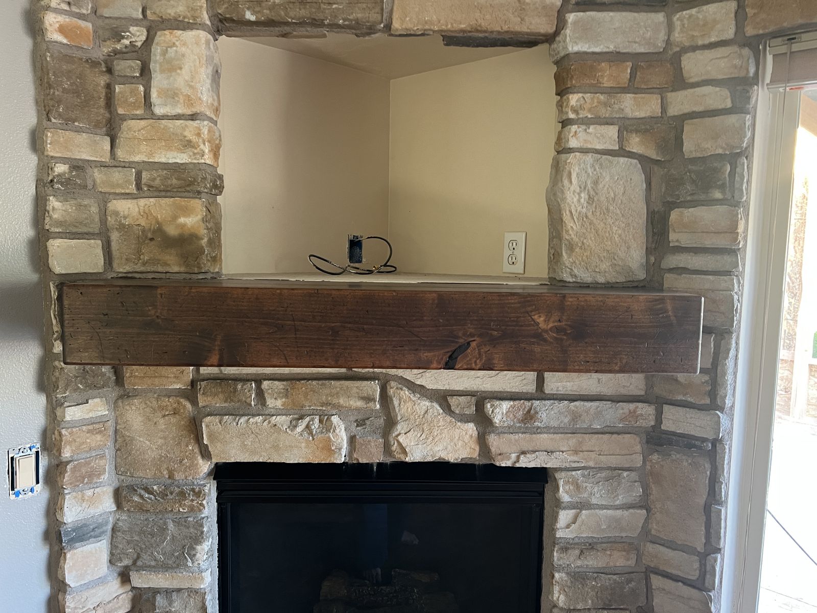 Distressed Wood Fireplace Mantle